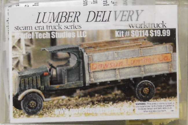 Model Tech Studios 1/87 Lumber Delivery Steam Era Worktruck HO Scale, SO114 plastic model kit